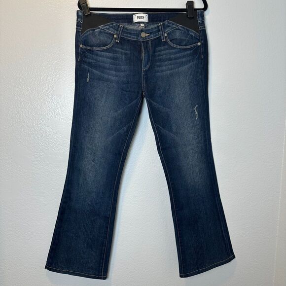 Paige Denim Pants - Paige  Size-29 Womens Jeans Skyline‎ Boot Dark Maternity Whiskered Distressed